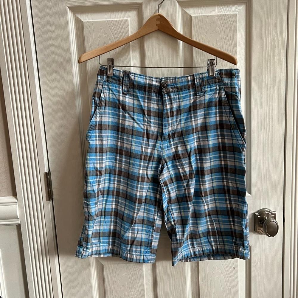 Aeropostale Blue and Gray Plaid Men’s Shorts